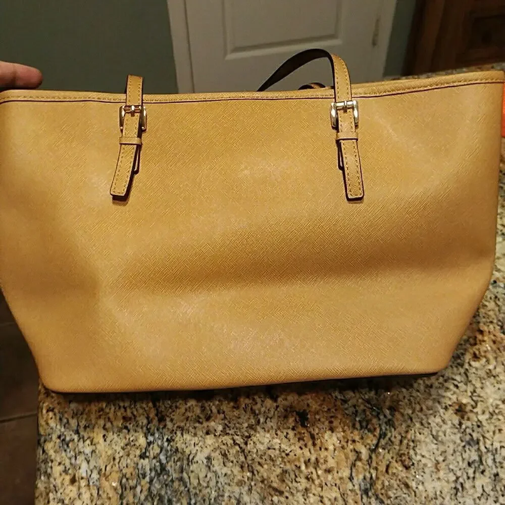 Michael Kors Tan Leather Handbag Large Tote Shopper Bag EUC